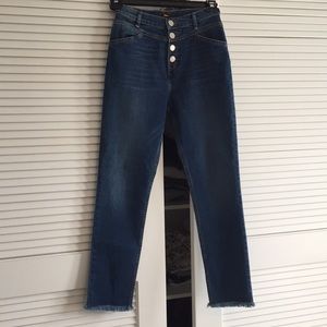 Maje High Rise distressed ankle cut denim Jeans